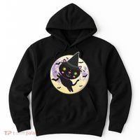 Cute Halloween Cat Moon Hoodie thumb 0