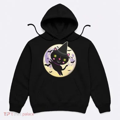 Cute Halloween Cat Moon Hoodie
