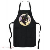 Cute Halloween Cat Moon Apron thumb 0