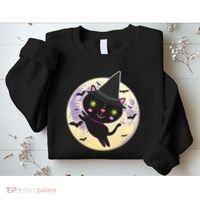 Cute Halloween Cat Moon Sweatshirt thumb 2