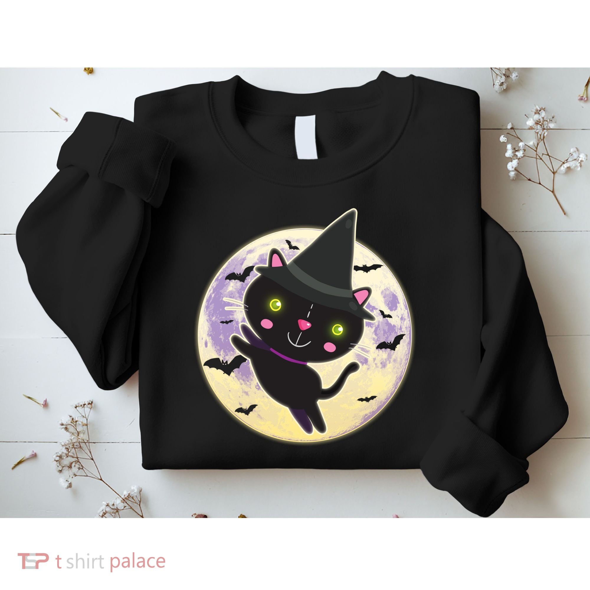 Cute Halloween Cat Moon Sweatshirt