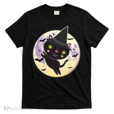 Cute Halloween Cat Moon T-Shirt