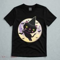 Cute Halloween Cat Moon T-Shirt thumb 5
