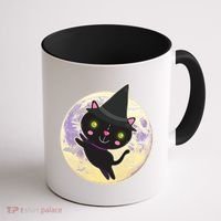 Cute Halloween Cat Moon Coffee Mug thumb 1