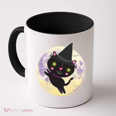 Cute Halloween Cat Moon Coffee Mug
