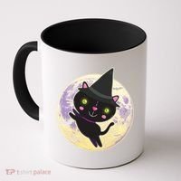 Cute Halloween Cat Moon Coffee Mug thumb 0