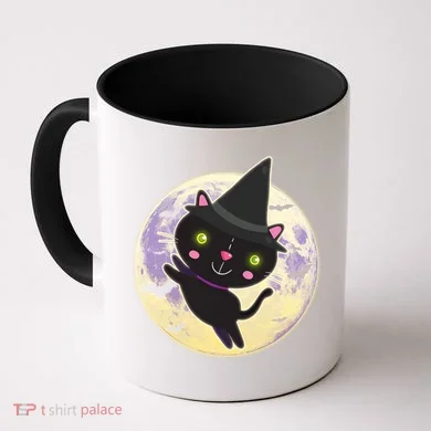 Cute Halloween Cat Moon Coffee Mug