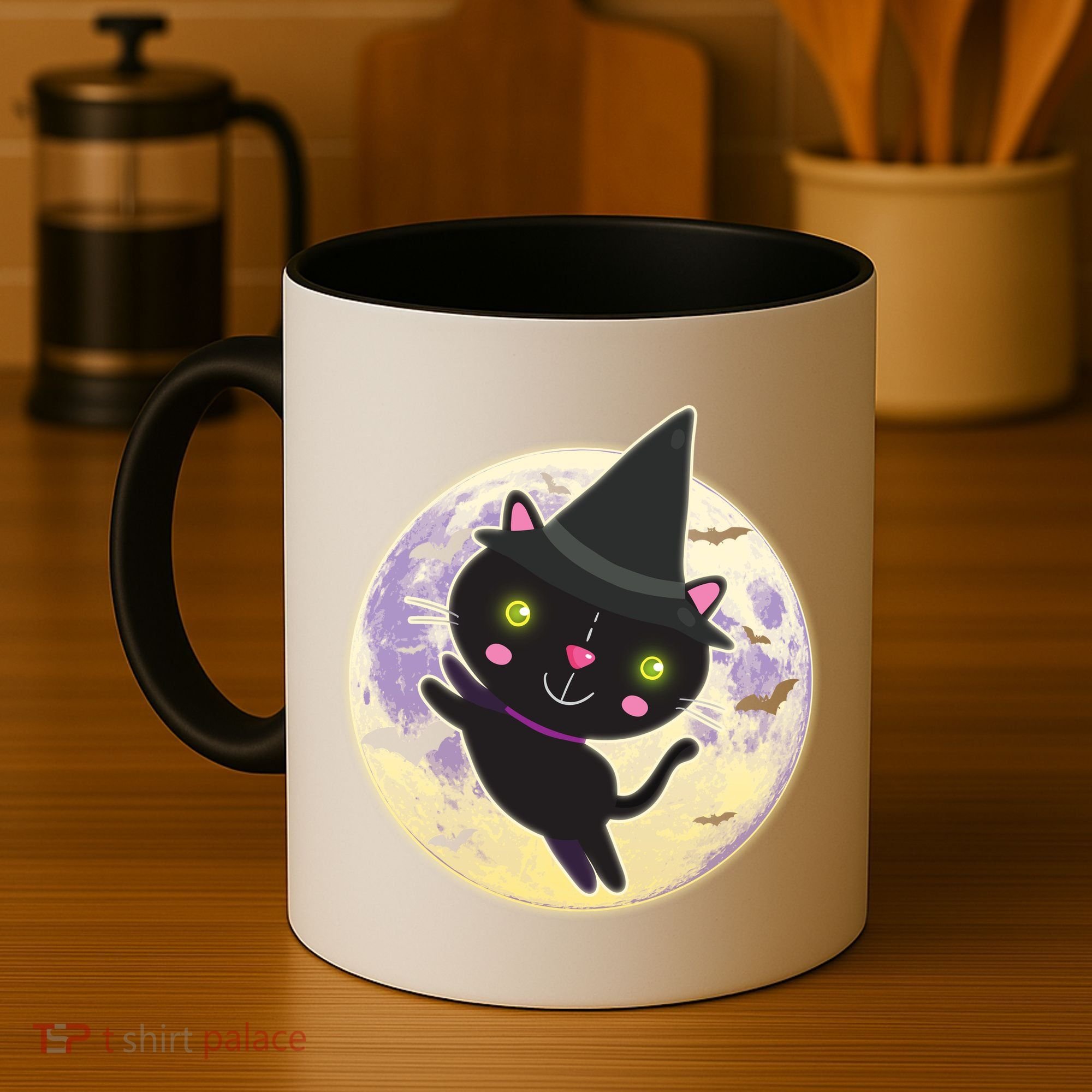 Cute Halloween Cat Moon Coffee Mug
