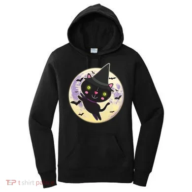 Cute Halloween Cat Moon Women's Hoodie