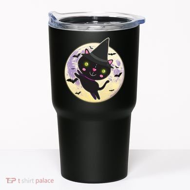 Cute Halloween Cat Moon Tumbler