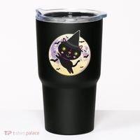 Cute Halloween Cat Moon Tumbler thumb 0