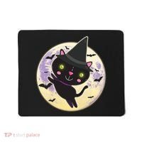 Cute Halloween Cat Moon Mousepad thumb 0
