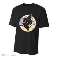 Cute Halloween Cat Moon Youth Performance Sprint T-Shirt thumb 0