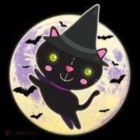 Cute Halloween Cat Moon Ornament thumb 1