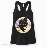 Cute Halloween Cat Moon Women's Tank Top thumb 0