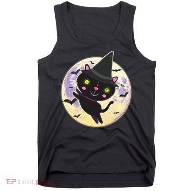 Cute Halloween Cat Moon Tank Top