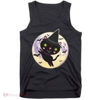 Cute Halloween Cat Moon Tank Top thumb 0