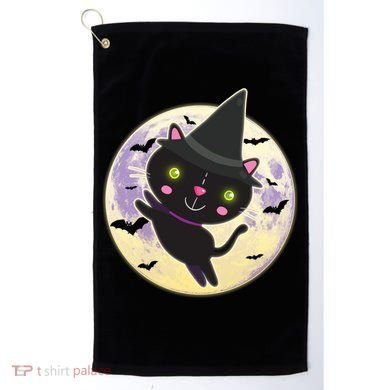 Cute Halloween Cat Moon Golf Towel