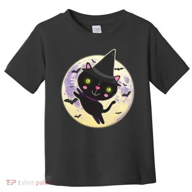 Cute Halloween Cat Moon Toddler T-Shirt