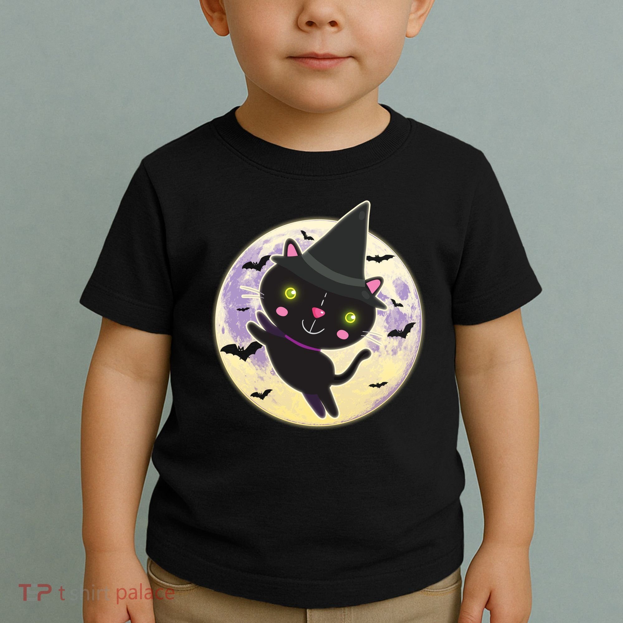 Cute Halloween Cat Moon Toddler T-Shirt