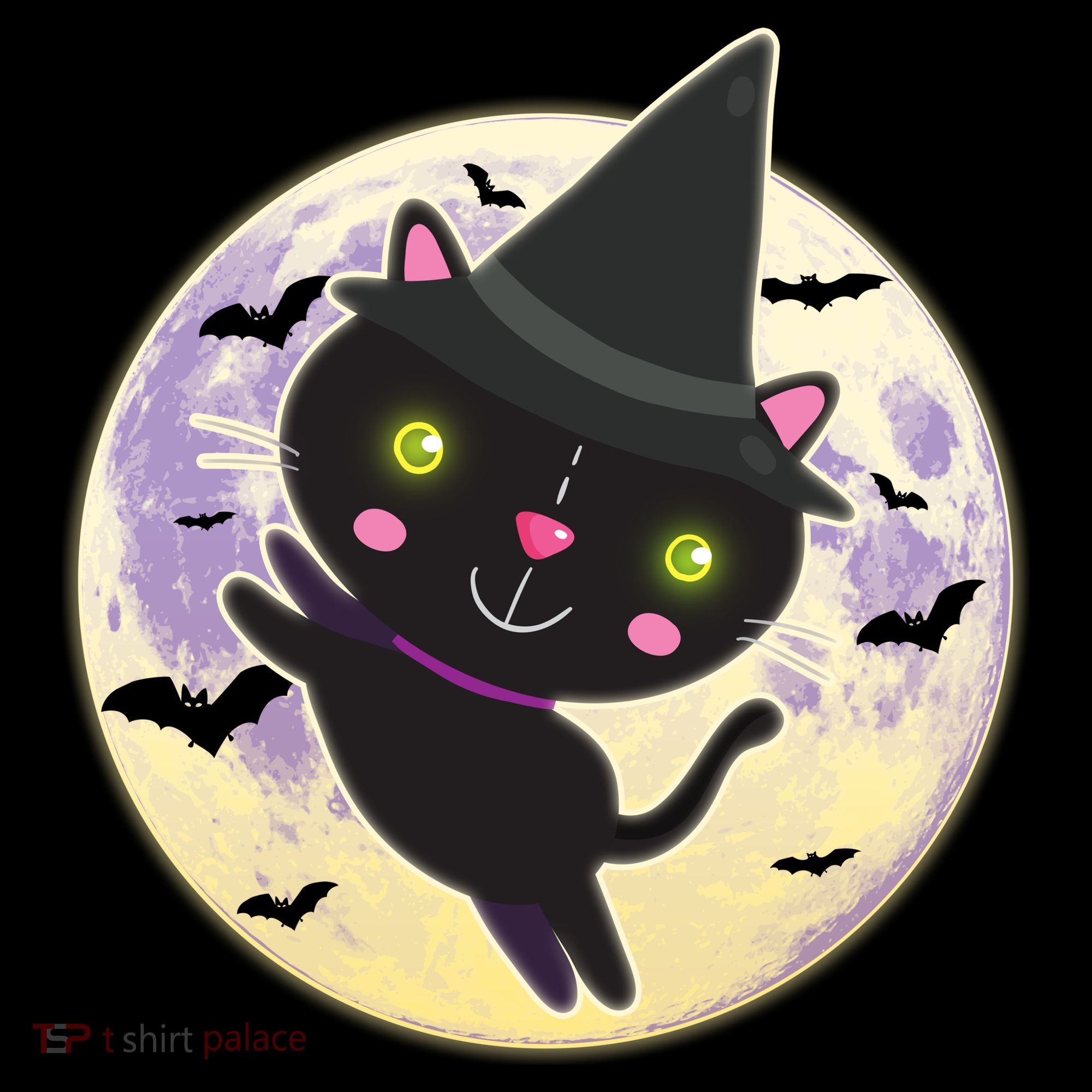 Cute Halloween Cat Moon Toddler T-Shirt