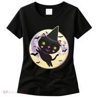 Cute Halloween Cat Moon Women's T-Shirt thumb 0