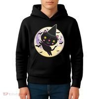 Cute Halloween Cat Moon Kids Hoodie thumb 4