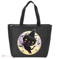 Cute Halloween Cat Moon Tote Bag thumb 0