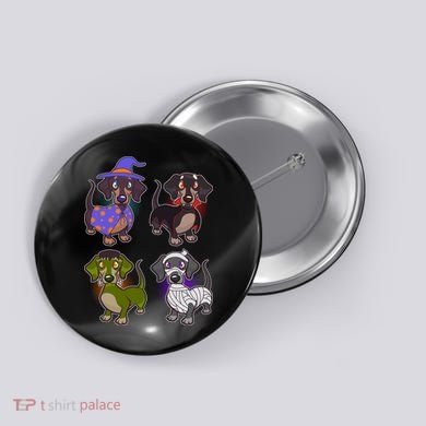 Cute Halloween Dachshunds  Button