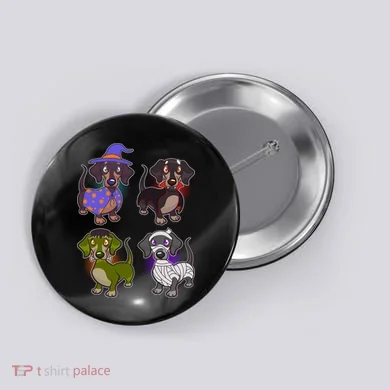 Cute Halloween Dachshunds  Button