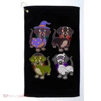 Cute Halloween Dachshunds  Golf Towel thumb 0