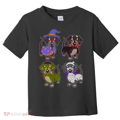 Cute Halloween Dachshunds Toddler T-Shirt