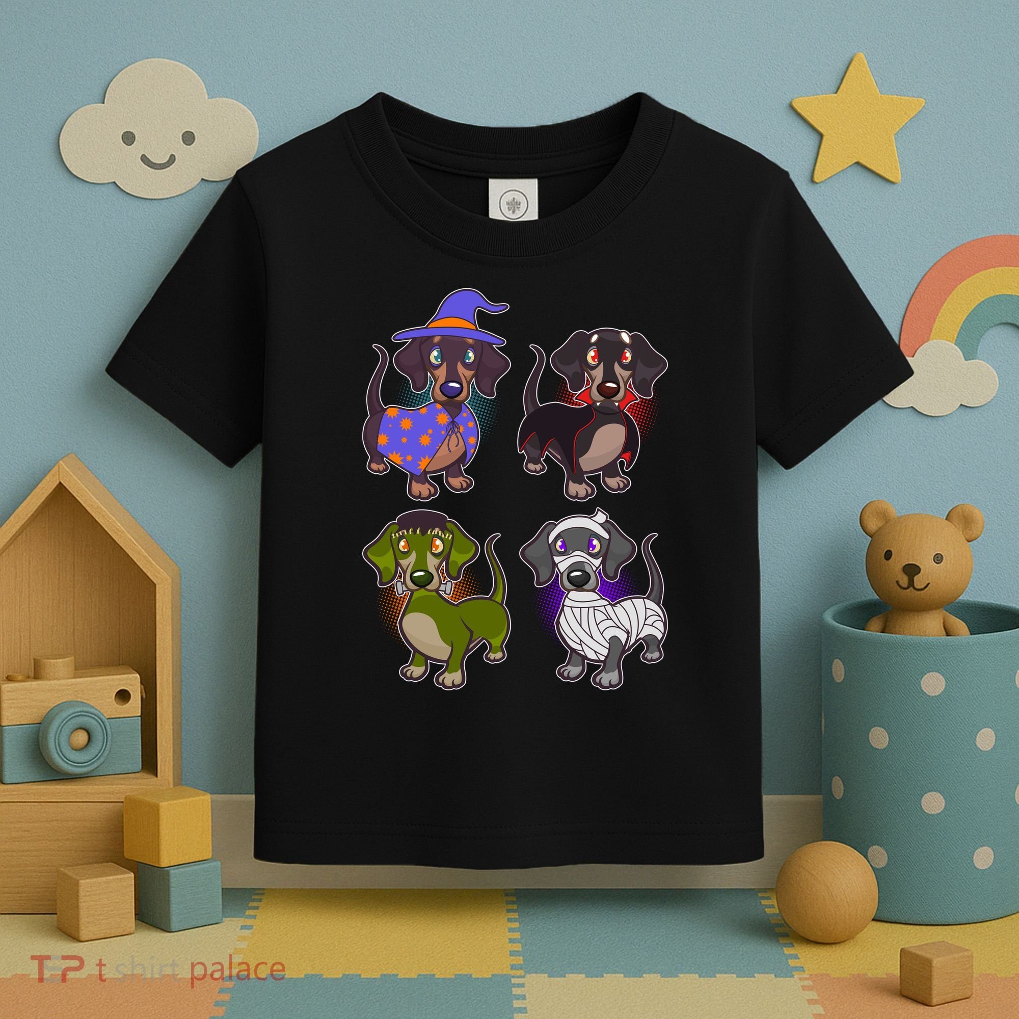 Cute Halloween Dachshunds  Toddler T-Shirt