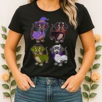 Cute Halloween Dachshunds  Women's T-Shirt thumb 2