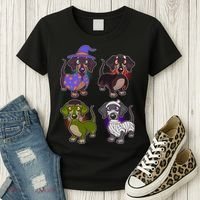 Cute Halloween Dachshunds  Women's T-Shirt thumb 3