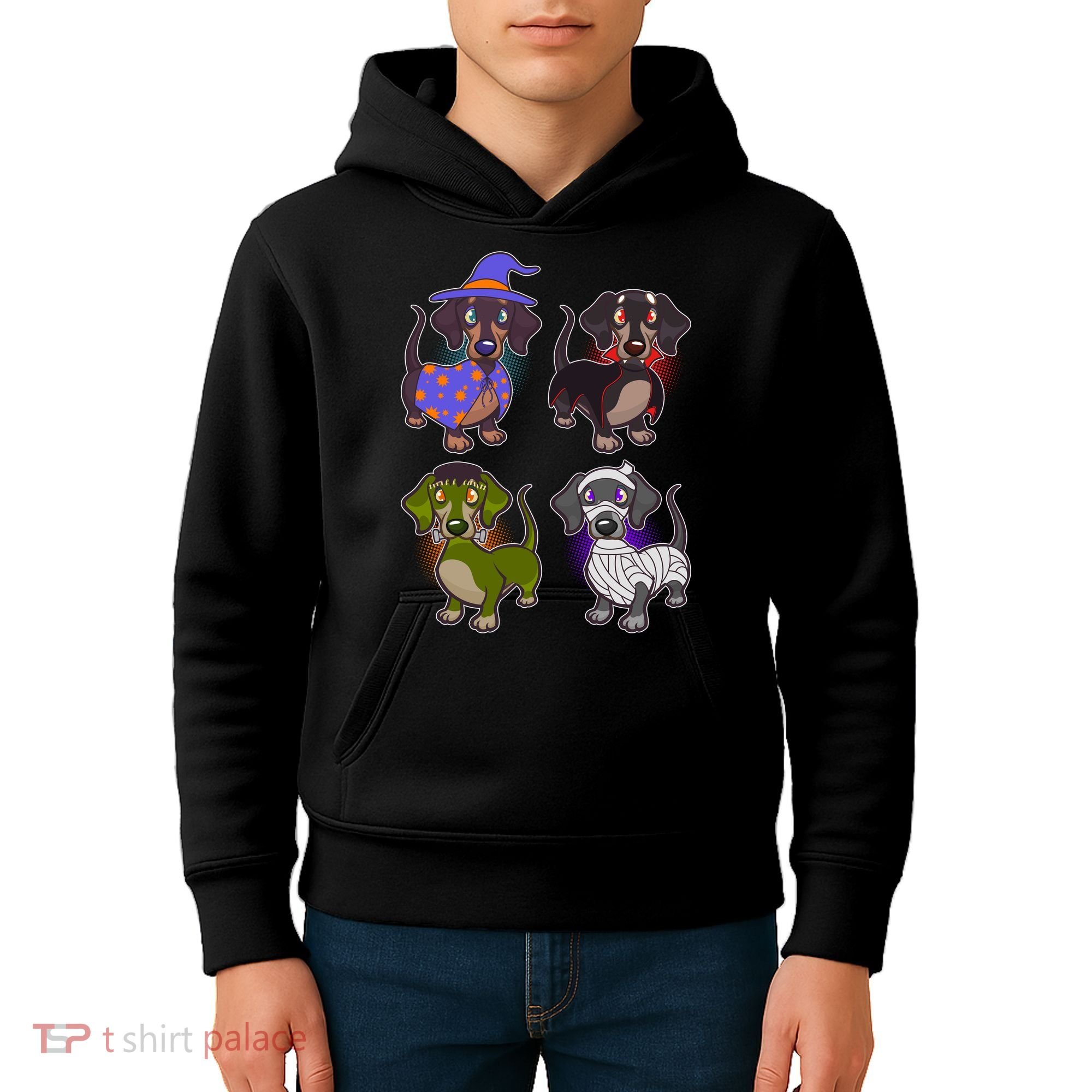 Cute Halloween Dachshunds  Kids Hoodie