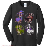 Cute Halloween Dachshunds  Kids Long Sleeve Shirt thumb 0
