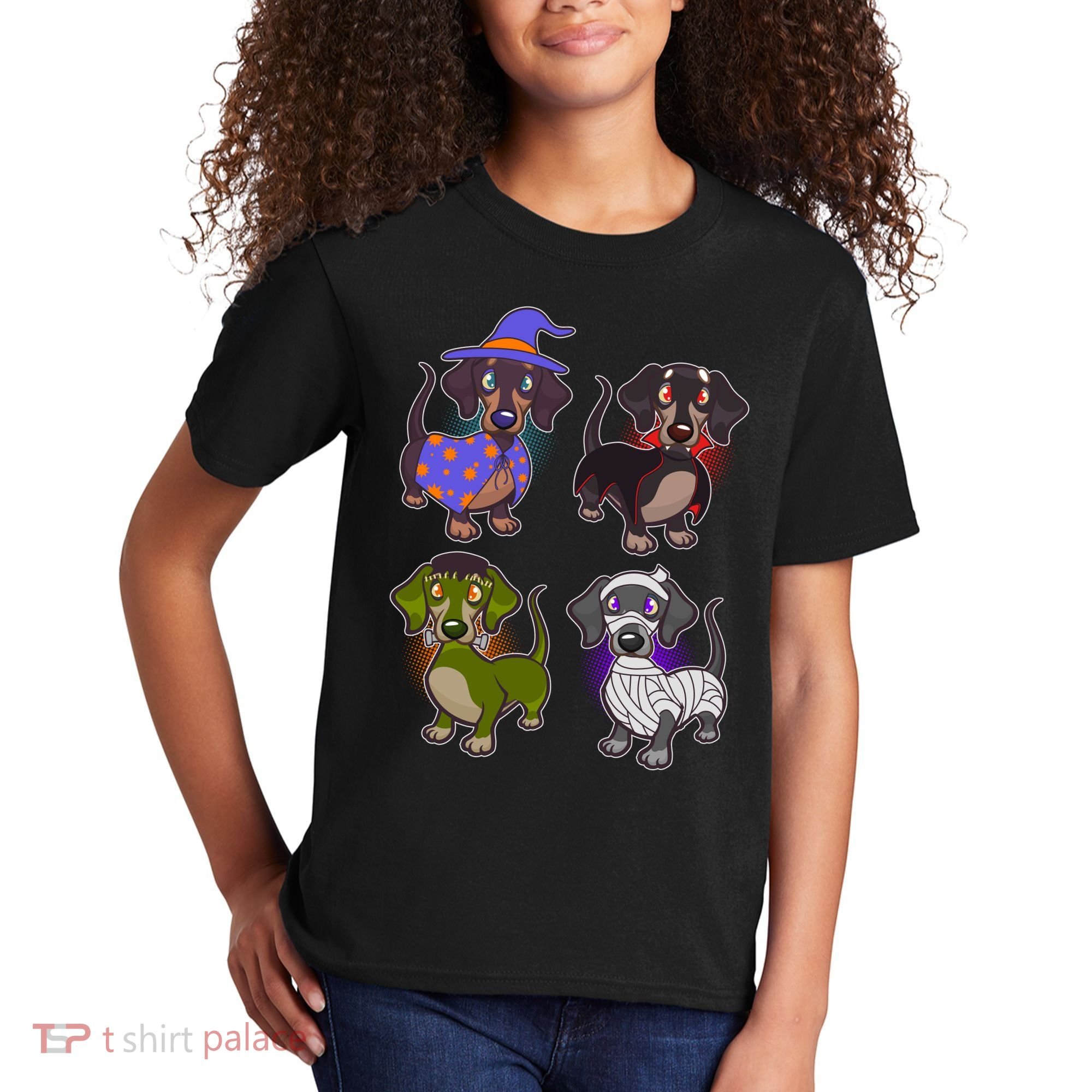 Cute Halloween Dachshunds  Kids T-Shirt