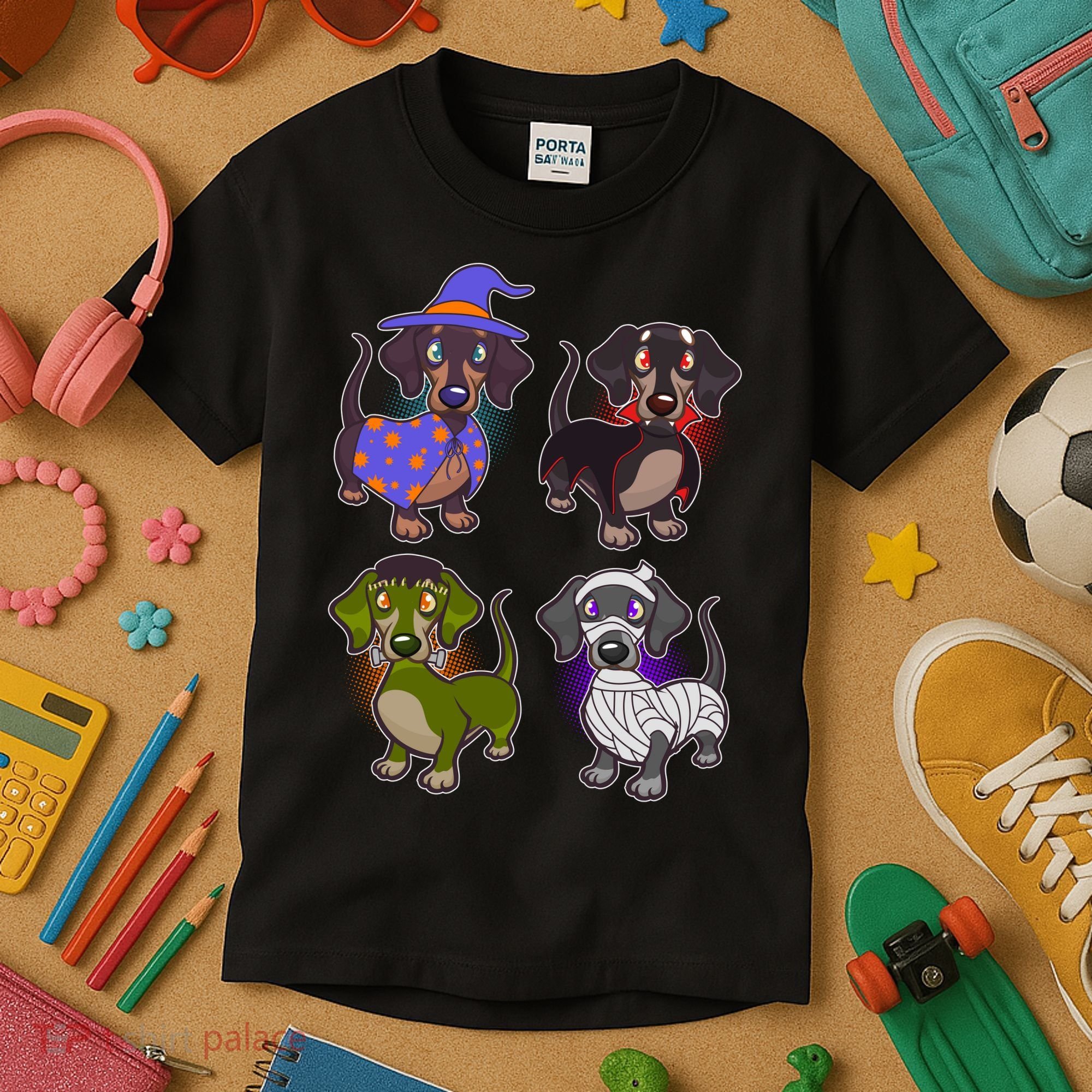 Cute Halloween Dachshunds  Kids T-Shirt