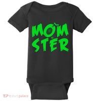 Cute Halloween Mom-Ster Baby Bodysuit thumb 0