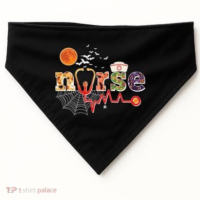 Cute Halloween Patterns Nurse USA-Made Doggie Bandana
