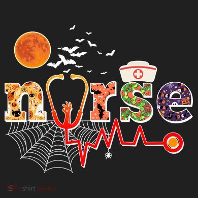 Cute Halloween Patterns Nurse Comfort Colors Heavyweight Long Sleeve T-Shirt