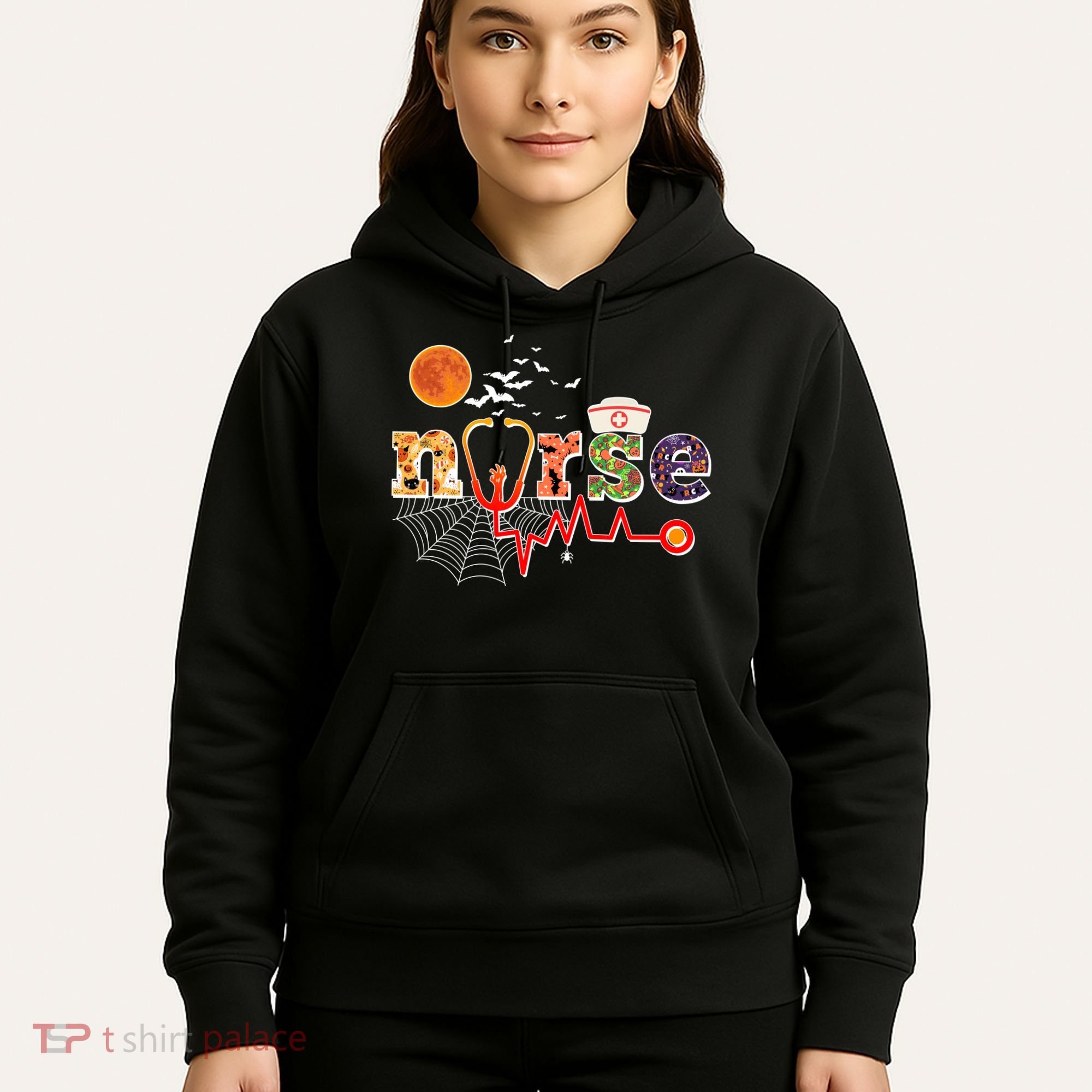 Cute Halloween Patterns Nurse Hoodie