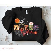 Cute Halloween Patterns Nurse Sweatshirt thumb 2