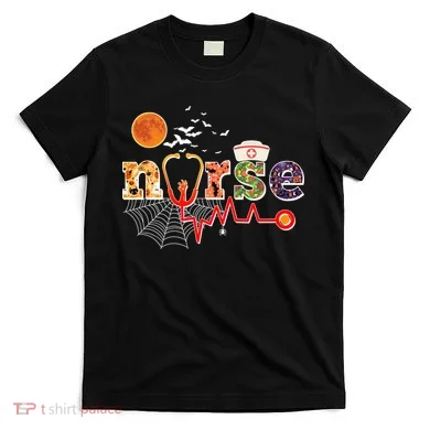 Cute Halloween Patterns Nurse T-Shirt