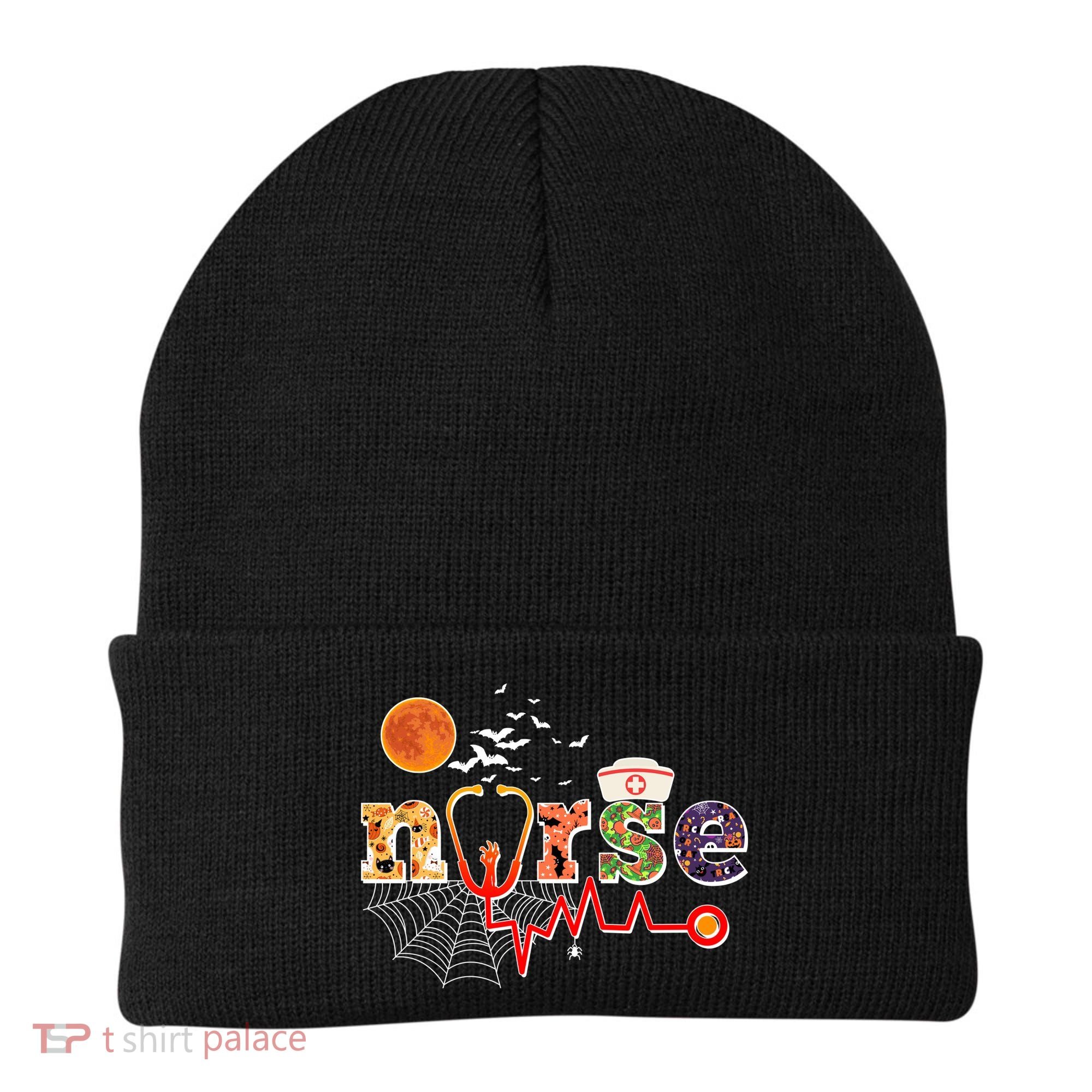 Cute Halloween Patterns Nurse Beanie