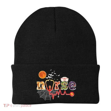 Cute Halloween Patterns Nurse Beanie
