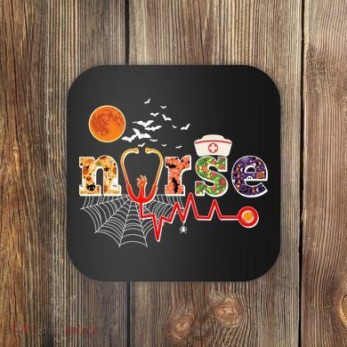 Cute Halloween Patterns Nurse Coaster