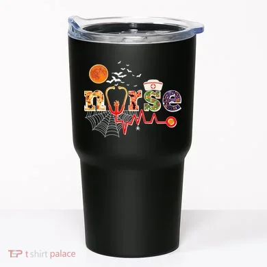 Cute Halloween Patterns Nurse Tumbler