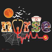 Cute Halloween Patterns Nurse Women's Cooling Performance Crew T-Shirt thumb 2